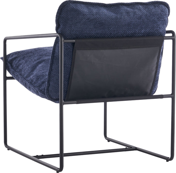 Tivoli Occasional Chair Black Metal/Blue Fabric