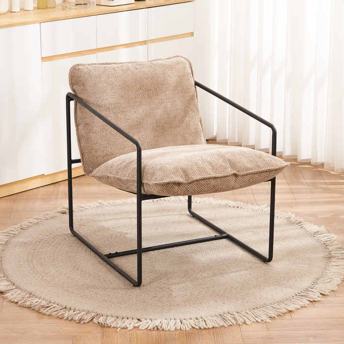 Tivoli Occasional Chair Black Metal/Champagne Fabric