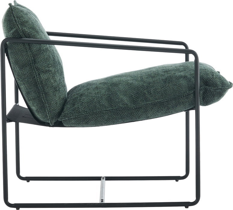 Tivoli Occasional Chair Black Metal/Green Fabric