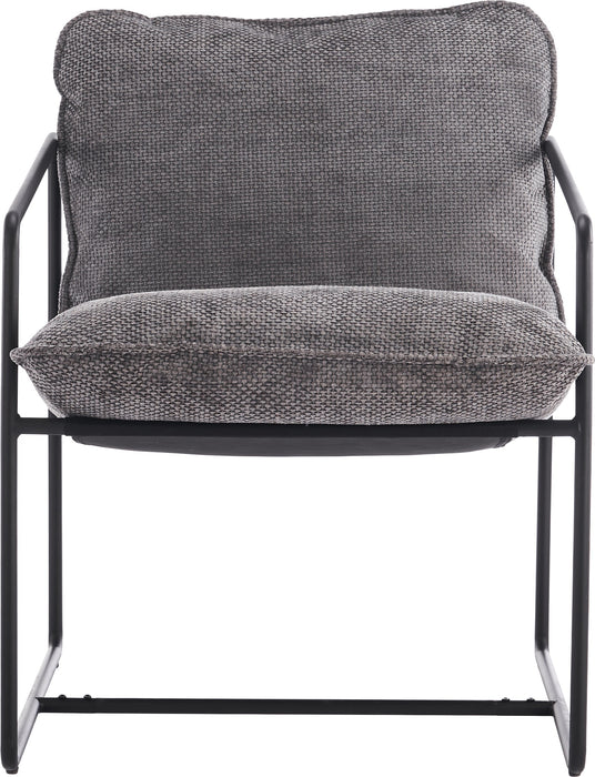 Tivoli Occasional Chair Black Metal/Grey Fabric