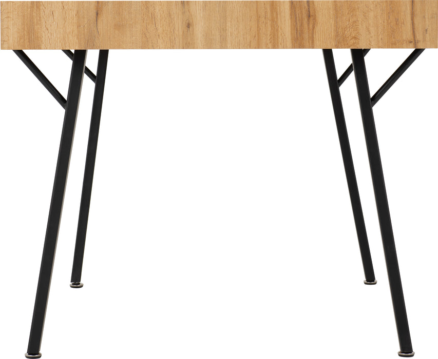 Treviso Dining Set with Avery Chairs Light Oak Effect/Black/Sapphire Blue Velvet