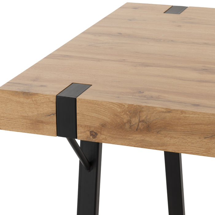 Treviso Dining Set with Avery Chairs Light Oak Effect/Black/Grey Velvet