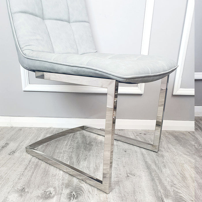 Tara Faux Leather Dining Chair With Plain Back & Stitch Detail