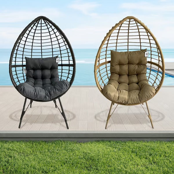 Teardrop Rattan Egg Chair with Cushion