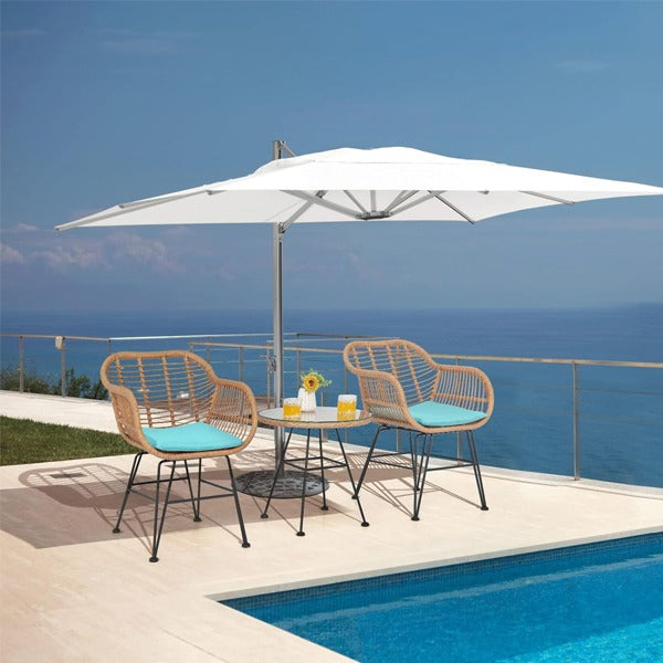 Three piece Outdoor Patio Rattan Furniture Set