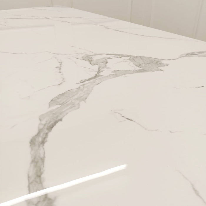 Valeo Gold 1.8 Dining Table With Polar White Sintered Stone Top