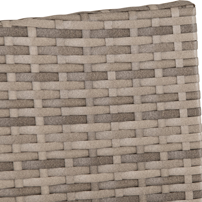 Willow 3 Piece Garden Set Grey Rattan/Grey Fabric/Black Glass