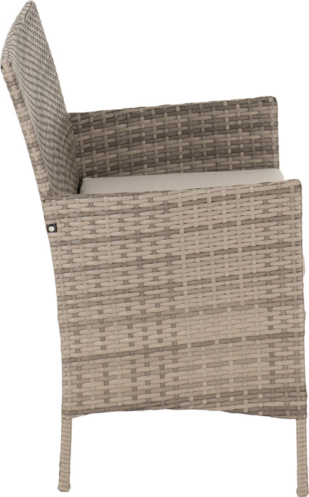 Willow 4 Piece Garden Set Grey Rattan/Grey Fabric/Clear Glass