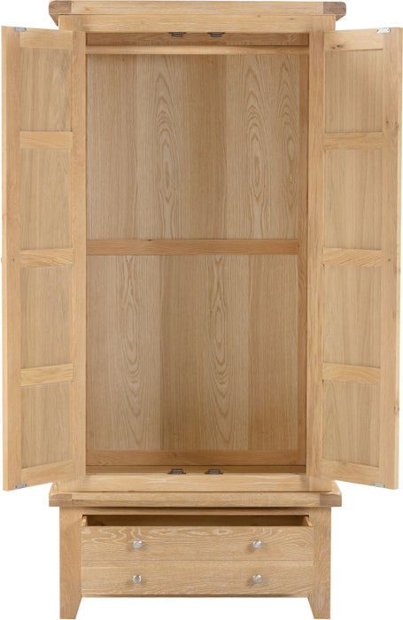 Windsor 2 Door 1 Drawer Wardrobe Natural Oak