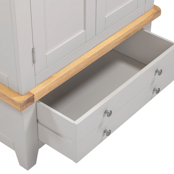 Windsor 2 Door 1 Drawer Wardrobe Pebble Grey/Oak
