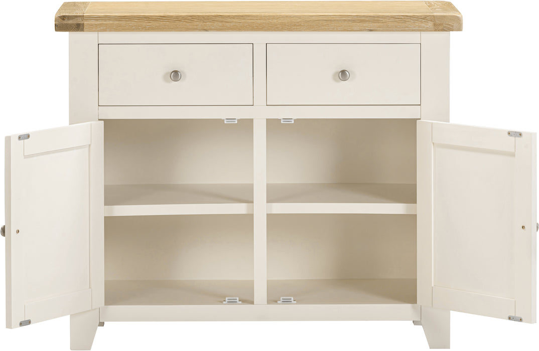 Windsor 2 Door 2 Drawer Sideboard Ivory/Oak