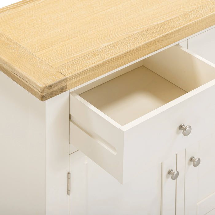 Windsor 2 Door 2 Drawer Sideboard Ivory/Oak