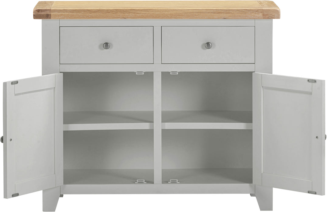 Windsor 2 Door 2 Drawer Sideboard Pebble Grey/Oak