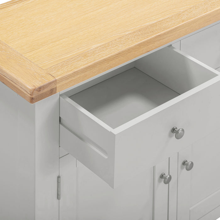 Windsor 2 Door 2 Drawer Sideboard Pebble Grey/Oak