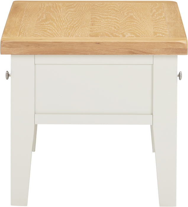 Windsor 2 Drawer Coffee Table Ivory/Oak