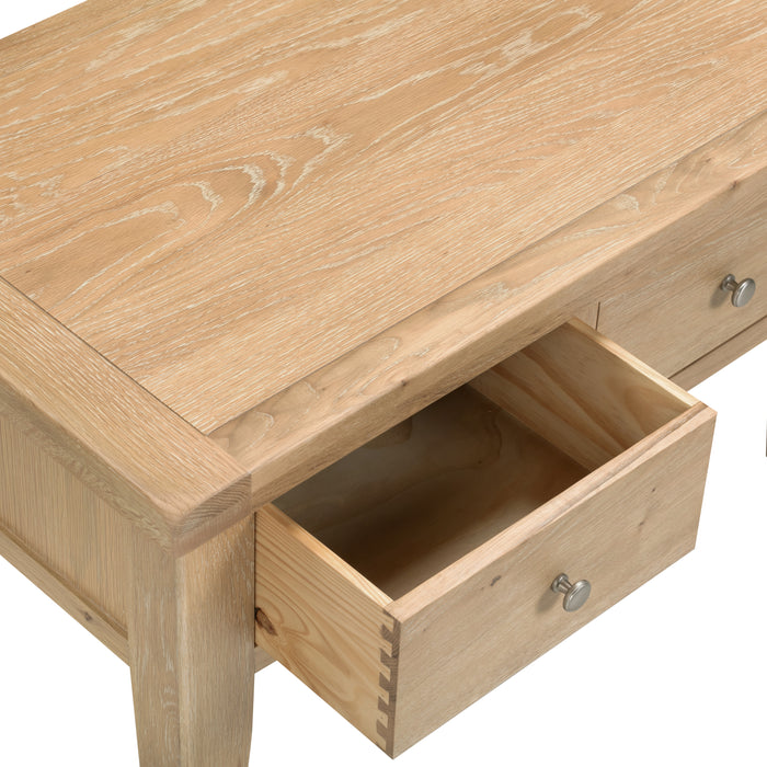 Windsor 2 Drawer Coffee Table Natural Oak