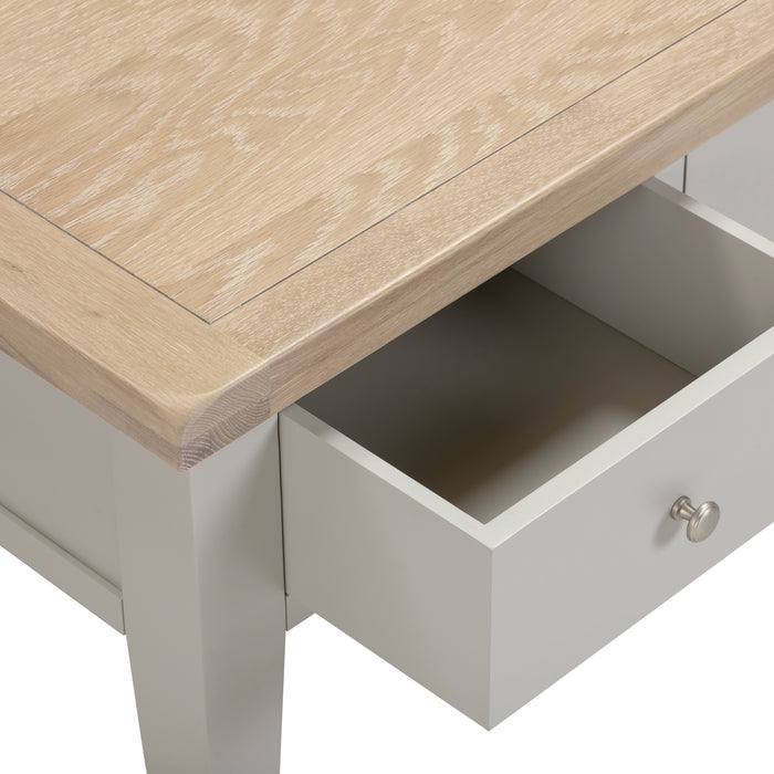 Windsor 2 Drawer Coffee Table Pebble Grey/Oak