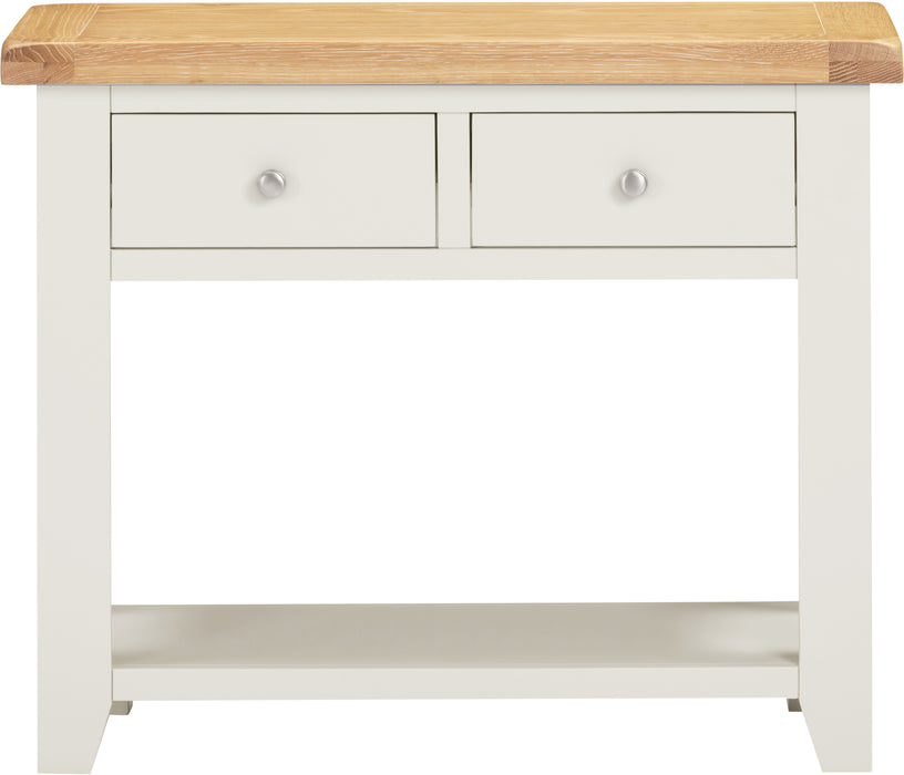 Windsor 2 Drawer Console Table Ivory/Oak