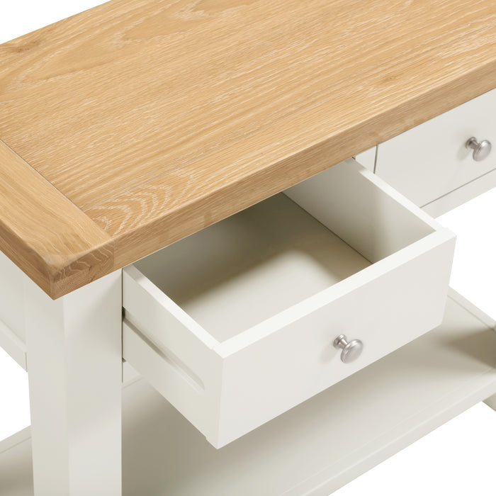 Windsor 2 Drawer Console Table Ivory/Oak