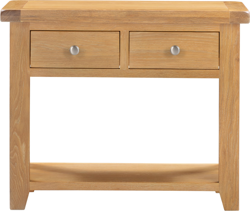 Windsor 2 Drawer Console Table Natural Oak