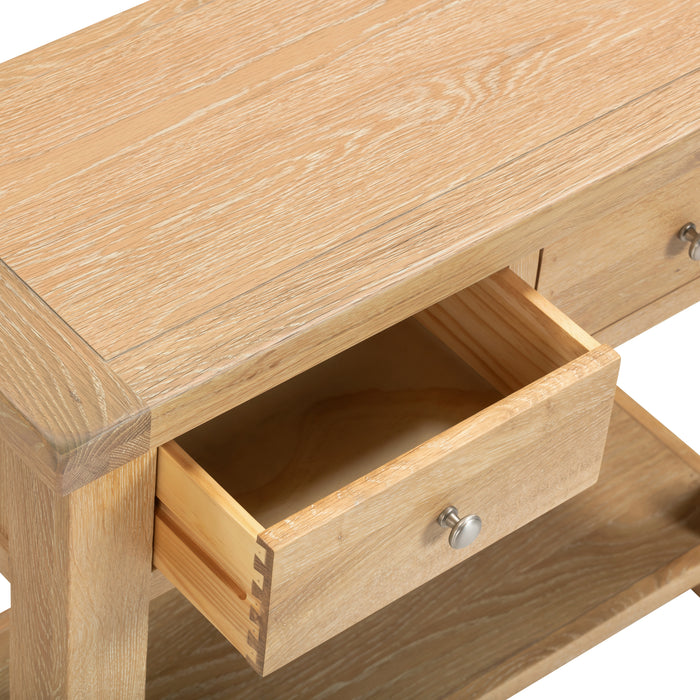 Windsor 2 Drawer Console Table Natural Oak