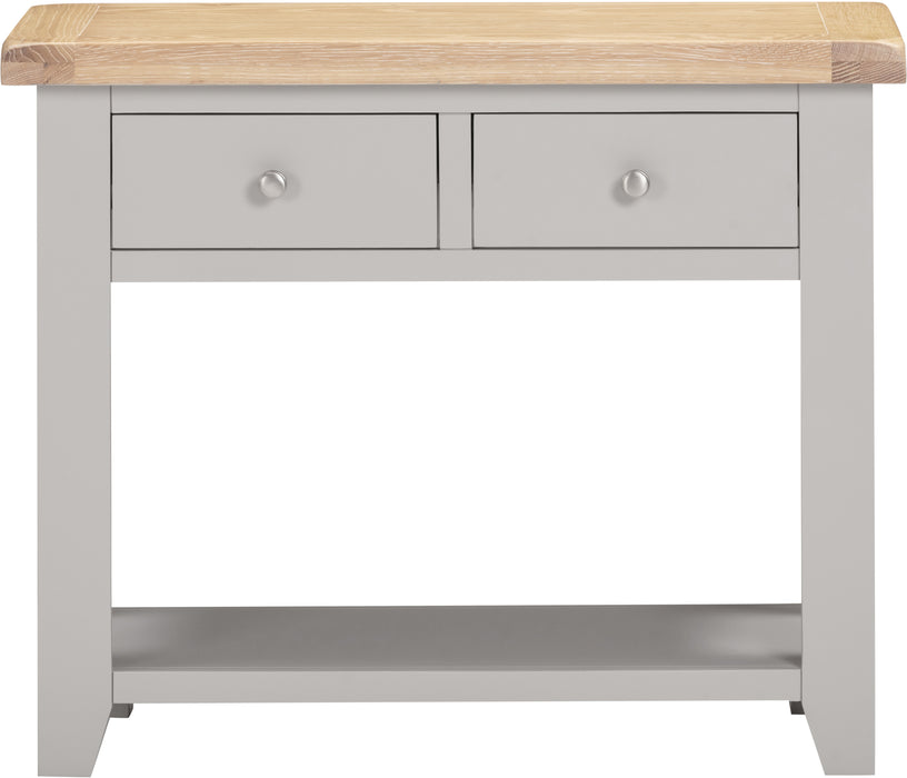 Windsor 2 Drawer Console Table Pebble Grey/Oak