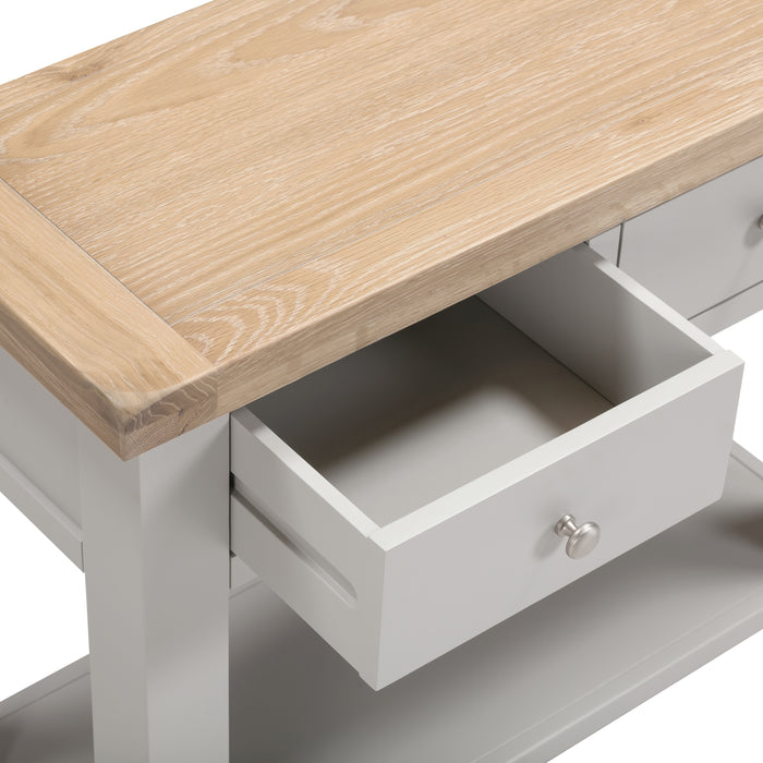 Windsor 2 Drawer Console Table Pebble Grey/Oak