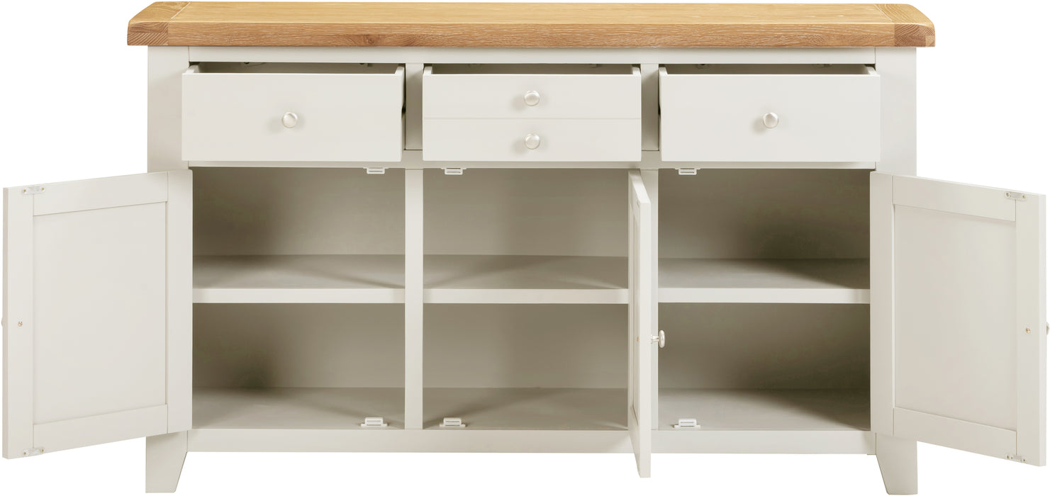 Windsor 3 Door 3 Drawer Sideboard Ivory/Oak