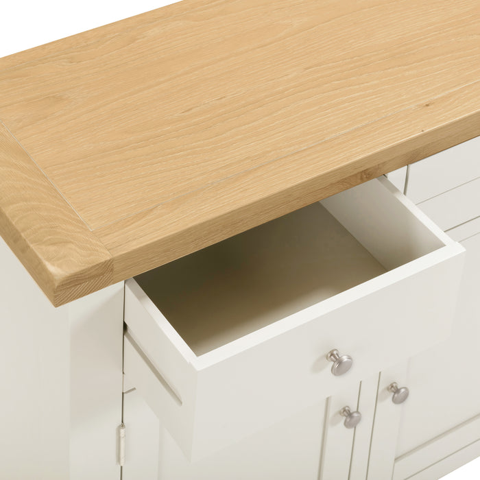 Windsor 3 Door 3 Drawer Sideboard Ivory/Oak