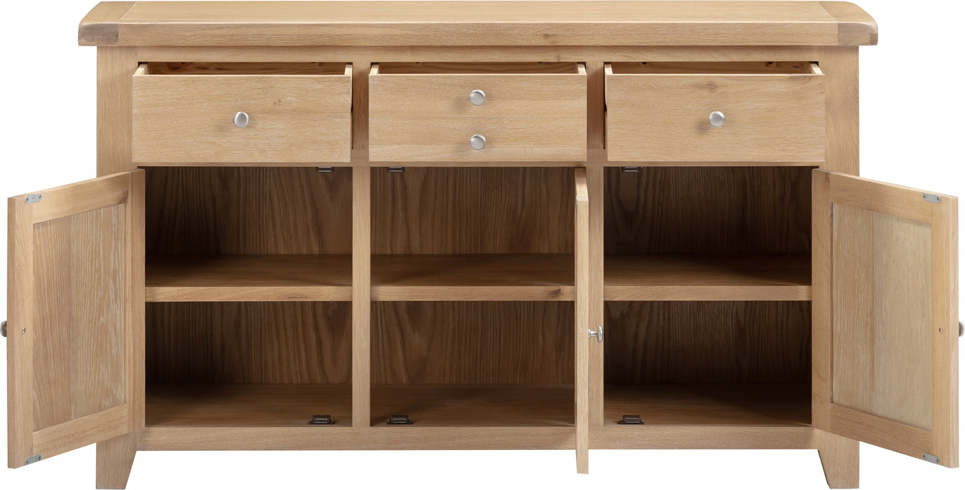 Windsor 3 Door 3 Drawer Sideboard Natural Oak
