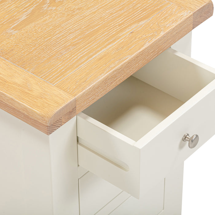 Windsor 3 Drawer Bedside Ivory/Oak