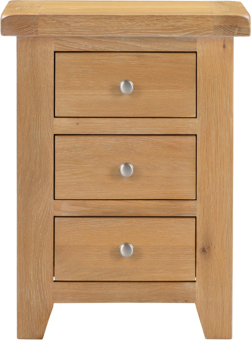 Windsor 3 Drawer Bedside Natural Oak
