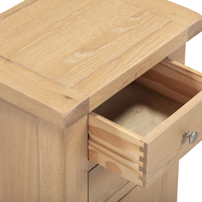 Windsor 3 Drawer Bedside Natural Oak