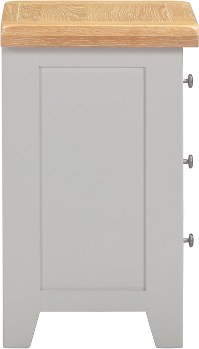 Windsor 3 Drawer Bedside Pebble Grey/Oak