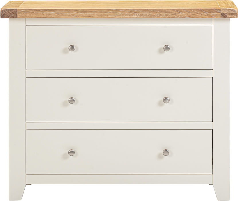 Windsor 3 Drawer Chest Ivory/Oak