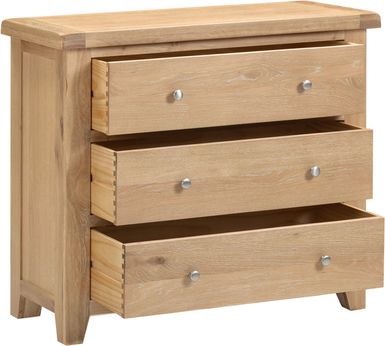 Windsor 3 Drawer Chest Natural Oak
