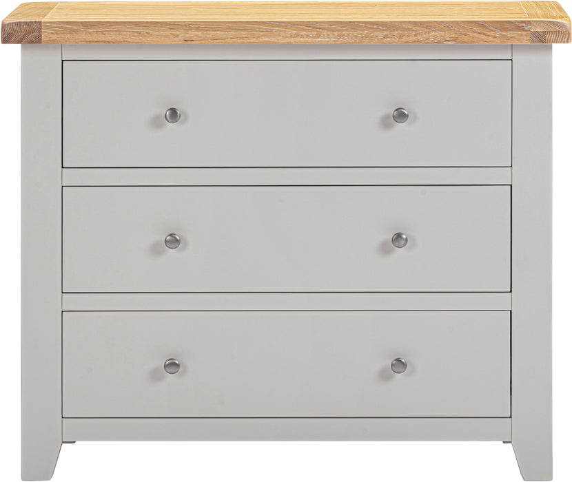 Windsor 3 Drawer Chest Pebble Grey/Oak