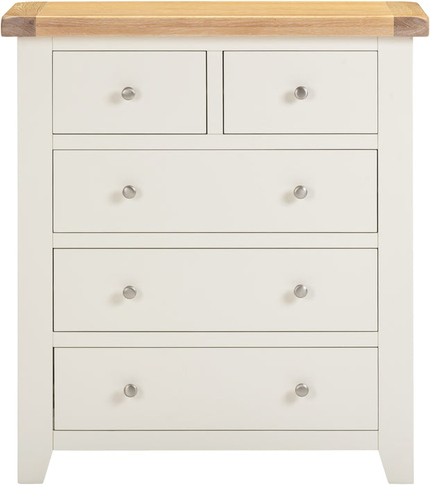 Windsor 3+2 Drawer Chest Ivory/Oak