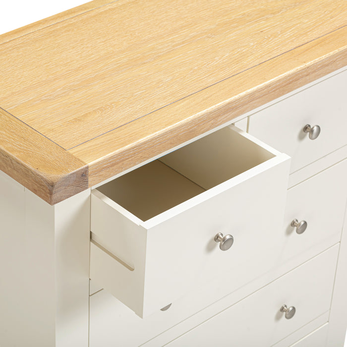 Windsor 3+2 Drawer Chest Ivory/Oak