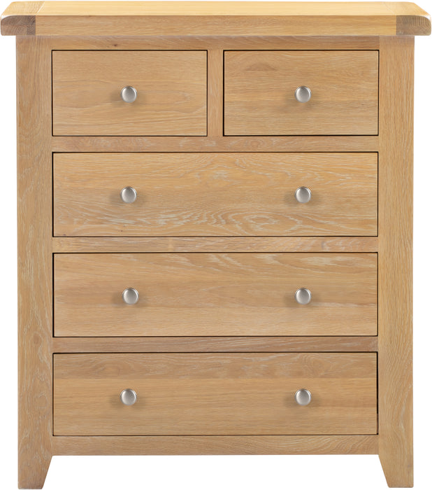 Windsor 3+2 Drawer Chest Natural Oak