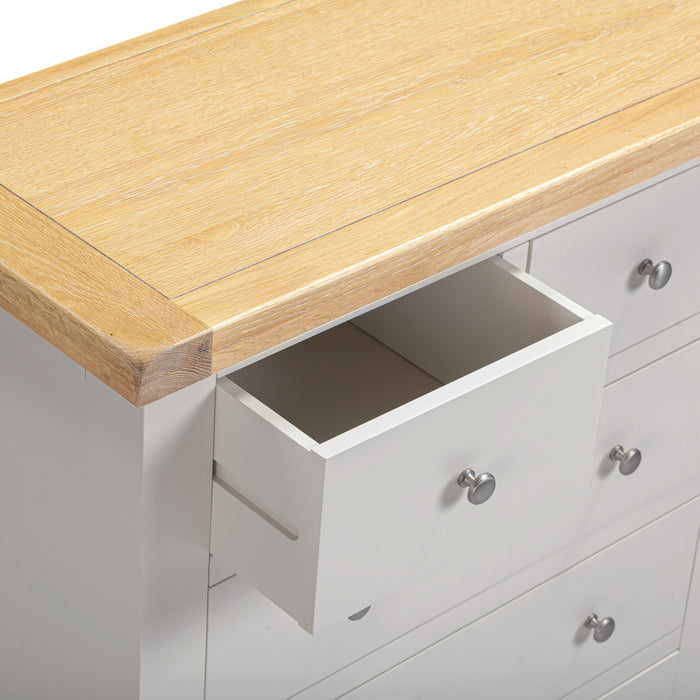 Windsor 3+2 Drawer Chest Pebble Grey/Oak