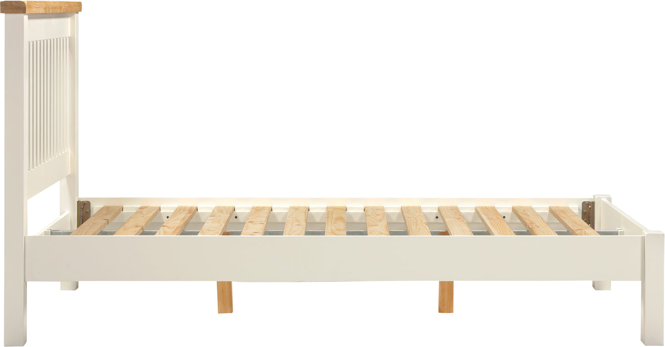 Windsor 4'6" Bed Low Foot End Ivory/Oak