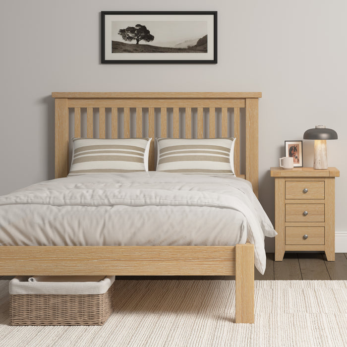 Windsor 4'6" Bed Low Foot End Natural Oak