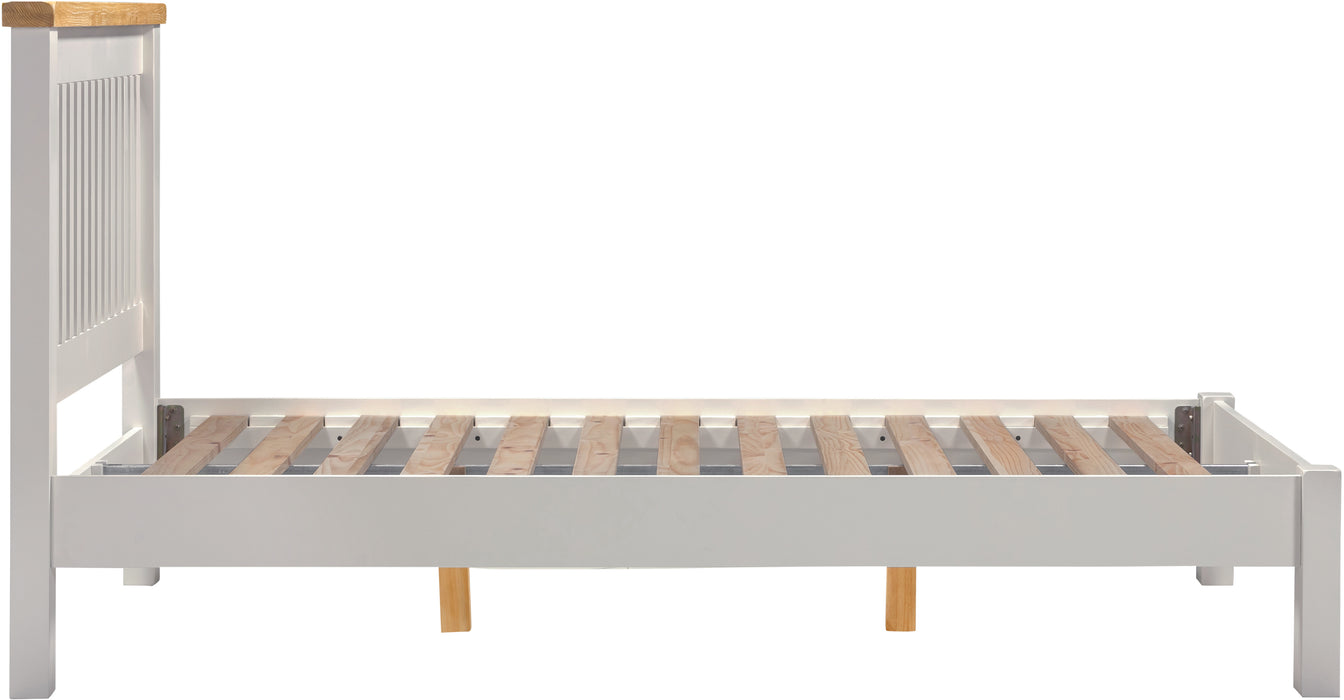 Windsor 4'6" Bed Low Foot End Pebble Grey/Oak