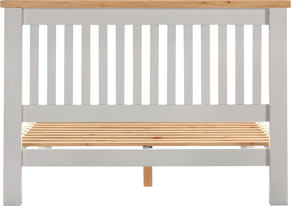 Windsor 4'6" Bed Low Foot End Pebble Grey/Oak