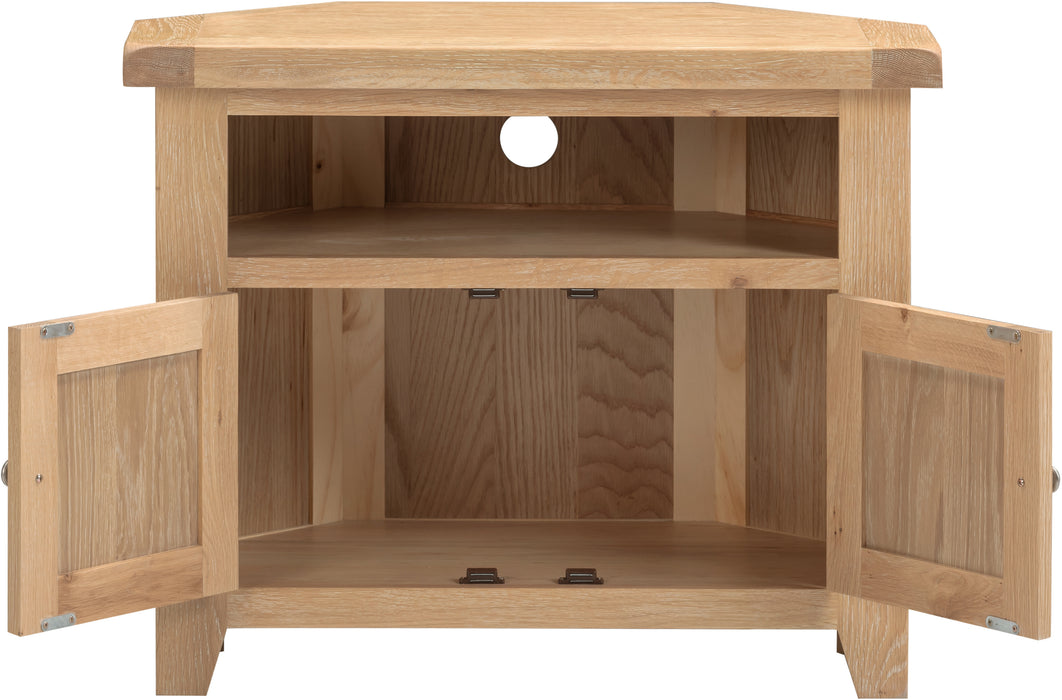 Windsor Corner TV Unit Natural Oak