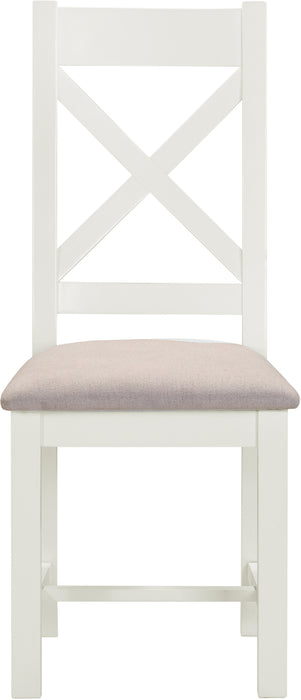 Windsor Cross Back Chair (Box of 2) Ivory/Oat Fabric