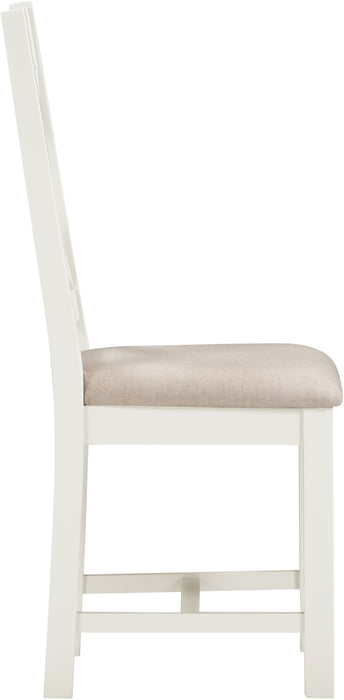Windsor Cross Back Chair (Box of 2) Ivory/Oat Fabric