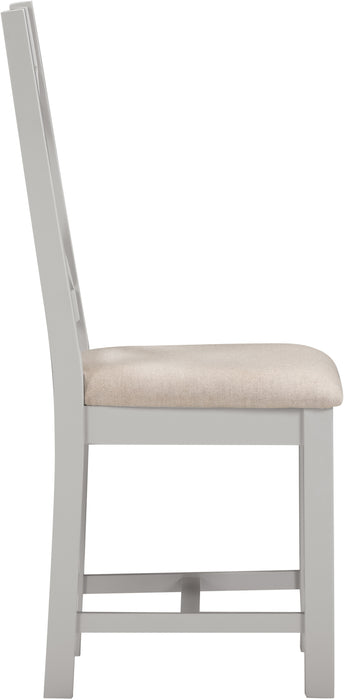 Windsor Cross Back Chair (Box of 2) Pebble Grey/Oat Fabric