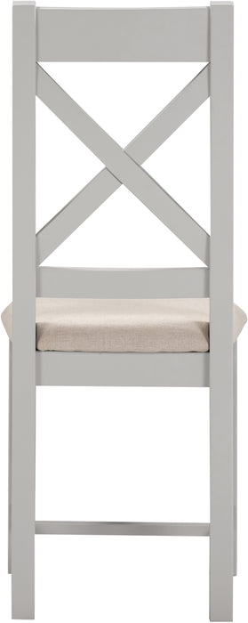 Windsor Cross Back Chair (Box of 2) Pebble Grey/Oat Fabric